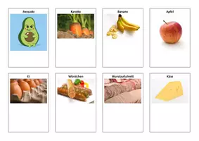 Vorschau - Präsentationen/Tafelbilder - Bestandteile der Nahrung: Überblick (Lebensmittelkärtchen) - Seite 1
