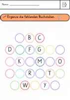 Vorschau - Arbeitsblätter - Ergänze die Buchstaben - ABC (Stempeln, Schreiben) - Seite 3