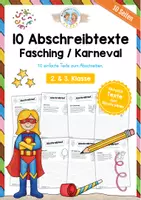 Vorschau - Arbeitsblätter - 10 Abschreibtexte zum Fasching & Karneval - Deckblatt