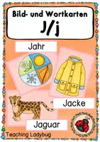 Vorschau - Präsentationen/Tafelbilder - Tafelmaterial - Wörter mit Jj (28 Bild- und Wortkarten) - Deckblatt