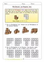Vorschau - Arbeitsblätter - Baupläne Würfelgebäude - Geometrie mit Würfeln | Klasse 3 und 4 - Deckblatt