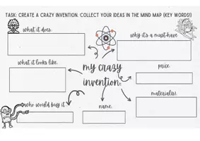 Vorschau - Arbeitsblätter - writing and/ or speaking: my crazy invention - Deckblatt