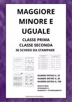 anteprima - Esercizi - MAGGIORE MINORE e UGUALE classe prima e classe seconda - Pagina di copertina