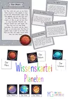 Vorschau - Unterrichtsreihen - Wissenskartei Planeten - in Freiarbeit - Deckblatt