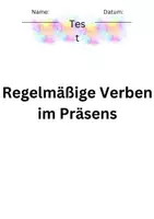 Vorschau - Test - Test: Regelmäßige Verben im Präsens - Seite 1
