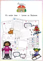 Vorschau - Arbeitsblätter - „It's Winter Time“ – Umfassendes Stationenlernen mit Winter-Vokabular und Sprechübungen (Englisch) - Deckblatt