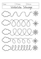 Vorschau - Arbeitsblätter - 7 Winterliche Schwungübungen ❄️ - Seite 1