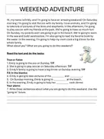 Vorschau - Arbeitsblätter - Reading: Plans for the weekend (going to) - Deckblatt