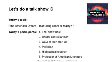Vorschau - Arbeitsblätter - Panel discussion: The American Dream - advertising scam or reality? - Seite 3