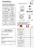 Vorschau - Arbeitsblätter - Wortschatzübung 4C avoir besoin de qc - Deckblatt