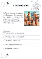 Προεπισκόπηση - Φύλλα εργασίας - Family Europe Trip: 20 Reading comprehension (A1+B1) - Σελίδα 3