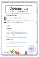 Vorschau - Arbeitsblätter - Zeitstrahl: Urzeit + Dinosaurier (Gruppenarbeit + Lesetext + Audiodatei) - Seite 1