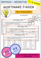 Vorschau - Arbeitsblätter - Wortpaare und Gegenteile finden – Arbeitsblatt mit Lösungen (schnell Lesen) - Deckblatt