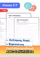 Vorschau - Arbeitsblätter - ABC-Gefühlsliste | Förderung von Wortschatz bei Emotionen - Deckblatt
