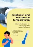 Vorschau - Stundenentwürfe - Unterrichtsstunde Empfinden und Messen von Temperaturen NT - Deckblatt