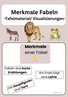 Vorschau - Poster - Materialpaket Fabel - Merkmale und Fabeltiere Tafelbilder - Seite 1
