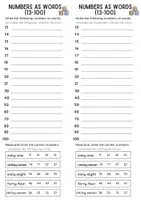 Vorschau - Arbeitsblätter - Numbers 13-100 Red Line 1 - Klasse 5 Unit 3 - Deckblatt
