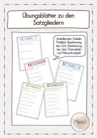 Vorschau - Arbeitsblätter - Übungsblätter zu den Satzgliederm - Deckblatt