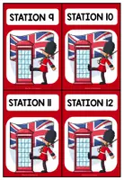 Vista previa - Tarjetas / Manipulativos - THE UNITED KINGDOM - Labels for the stations - página 3