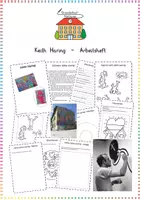 Vorschau - Arbeitsblätter - Keith Haring / Pop Art: Arbeitsheft & Bildkarten - Kunst - Kl. 3/4 - Deckblatt
