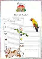 Vorschau - Arbeitsblätter - Haustiere / Tiere: Steckbrief Vorlage (Recherche) - Sachunterricht - Kl. 2/3 - Deckblatt