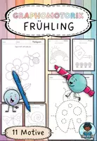 Vorschau - Mal- und Bastelvorlagen - Graphomotorik / Nachspuren - Frühling 11 Motive - Vorschule / Anfangsunterricht - Deckblatt