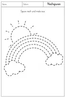 Vorschau - Mal- und Bastelvorlagen - Graphomotorik / Nachspuren - Frühling 11 Motive - Vorschule / Anfangsunterricht - Seite 1