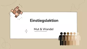 Vorschau - Stundenentwürfe - Einstieg inkl Lösungen Teil 1 - Mut & Wandel - Deckblatt