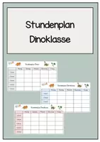 Vorschau - Arbeitsblätter - Stundenplan Dinoklasse - Deckblatt