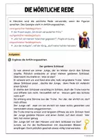 Vorschau - Arbeitsblätter - Die wörtliche Rede in Märchen (Übungsaufgaben) - Seite 1