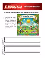 Vista previa - Hojas de trabajo - 3P LENGUA T5 SINONIMOS, ANTONIMOS Y ADJETIVOS - página 3