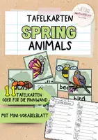 Vorschau - Poster - Tafelkarten Englisch: 11 Spring Animals mit Mini-Vokabelblatt - Deckblatt