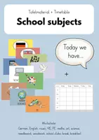 Vorschau - Poster - Tafelmaterial + Timetable: School subjects - Deckblatt