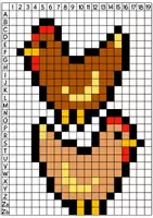 Vorschau - Mal- und Bastelvorlagen - Pixelkunst Bauernhof, Kunst Grundschule - Seite 1