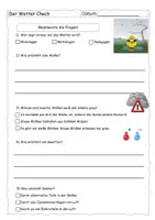 Vorschau - Arbeitsblätter - Quiz zum Wetter Check (Reportage) - mit Lösung - Deckblatt