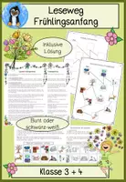 Vorschau - Spiele - Leseverstehen Frühling Grundschule – Leseweg „Frühlingsanfang“ (Sachtext) für Klasse 2–4 - Deckblatt