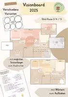 Vorschau - Arbeitsblätter - Visionboard 2025 Ethik Klasse 3 / 4 / 5 - Deckblatt
