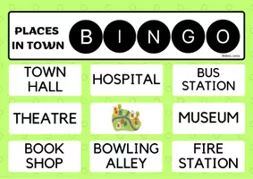 Vista previa - Juegos / Gamificación - MY TOWN Bingo + vocabulary + flashcards - página 1