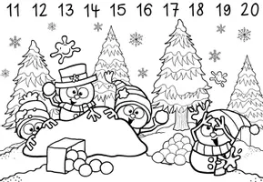 Vorschau - Arbeitsblätter - Winterliches Streifenpuzzle: Zahlenraumerweiterung bis 20 - Seite 2