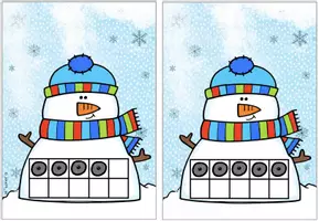 Vorschau - Poster - Punktefelder für die Ziffen bis 20: winterliche Bildkarten / Tafelmaterial (Schneemann-Design) - Seite 3