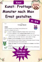 Vorschau - Arbeitsblätter - Kunst: Frottage Monster nach Max Ernst gestalten - Deckblatt