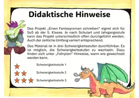 Vorschau - Stundenentwürfe - Klassenprojekt "Einen Fantasyroman schreiben" Übersicht - Seite 1