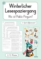 Vorschau - Arbeitsblätter - Winter - Lesespaziergang - dreifach differenziert (2./3. Klasse) - Deckblatt