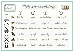 Vorschau - Arbeitsblätter - Würfelsätze: Heimische Vögel (dreifach differenziert) - Seite 3