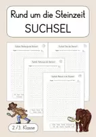 Vorschau - Arbeitsblätter - Suchsel: Rund um die Steinzeit (2./3. Klasse) - Deckblatt