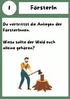 Vorschau - Spiele - Rollenspiel Thinking Hats "Wem gehört der Wald" 4-6. Klasse Ethik Theater - Deckblatt