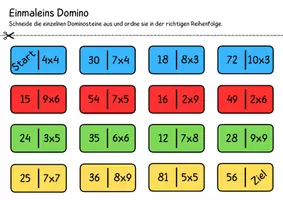 Vorschau - Arbeitsblätter - Einmaleins Domino (Mathematik / Freiarbeit) - Seite 1