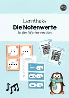 Vorschau - Arbeitsblätter - Lerntheke: Die Notenwerte (Winterversion) - Deckblatt