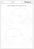 Vorschau - Arbeitsblätter - Graphomotorik / Nachspuren - Autos 10 Motive - Vorschule / Anfangsunterricht - Seite 2