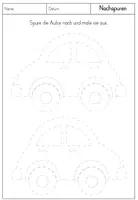 Vorschau - Arbeitsblätter - Graphomotorik / Nachspuren - Autos 10 Motive - Vorschule / Anfangsunterricht - Seite 3